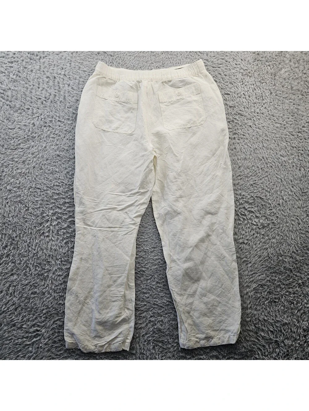 CUBAVERA Linen Pants Men Medium 32-34x28 Drawstring White